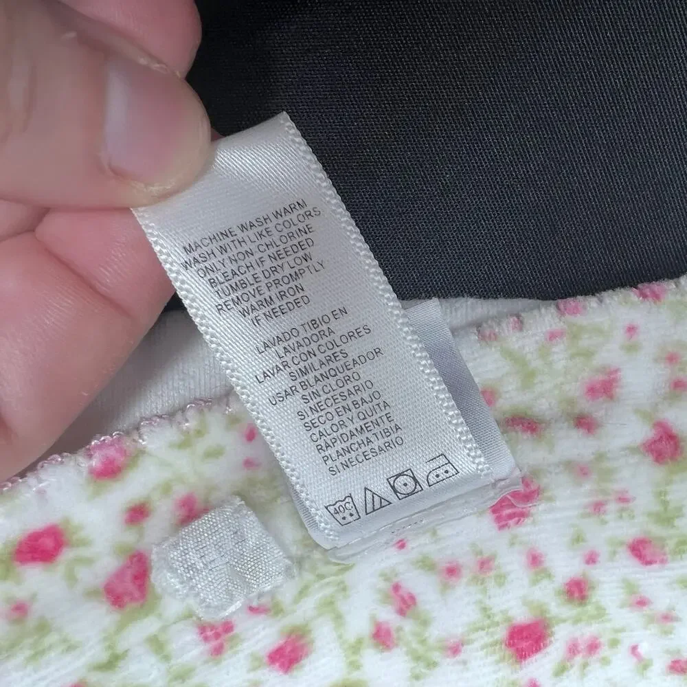Little‎ Me Floral Blanket Reversible Velour Bow White Pink Receiving Lovey Throw
